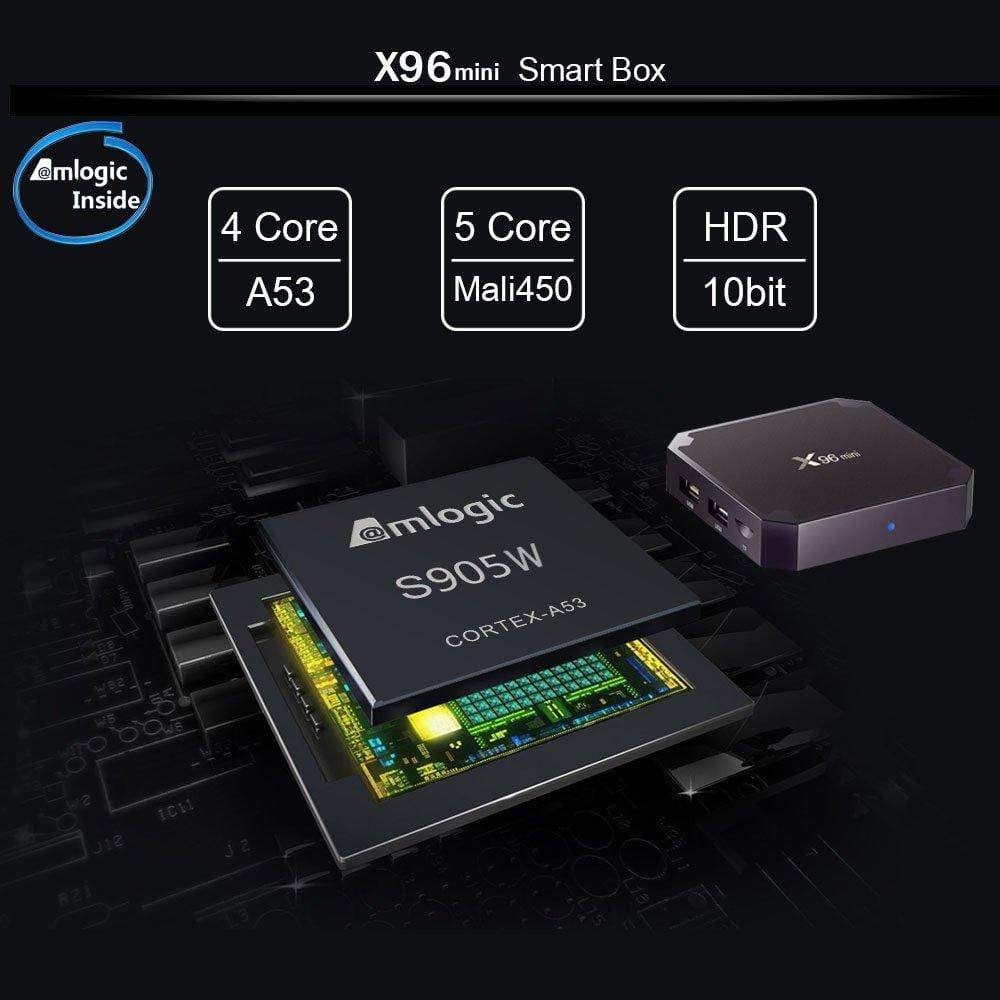 X96 Android X96 Mini 2GB RAM / 16GB ROM 4K UHD Smart Android TV BOX 64 Bit Quad Co