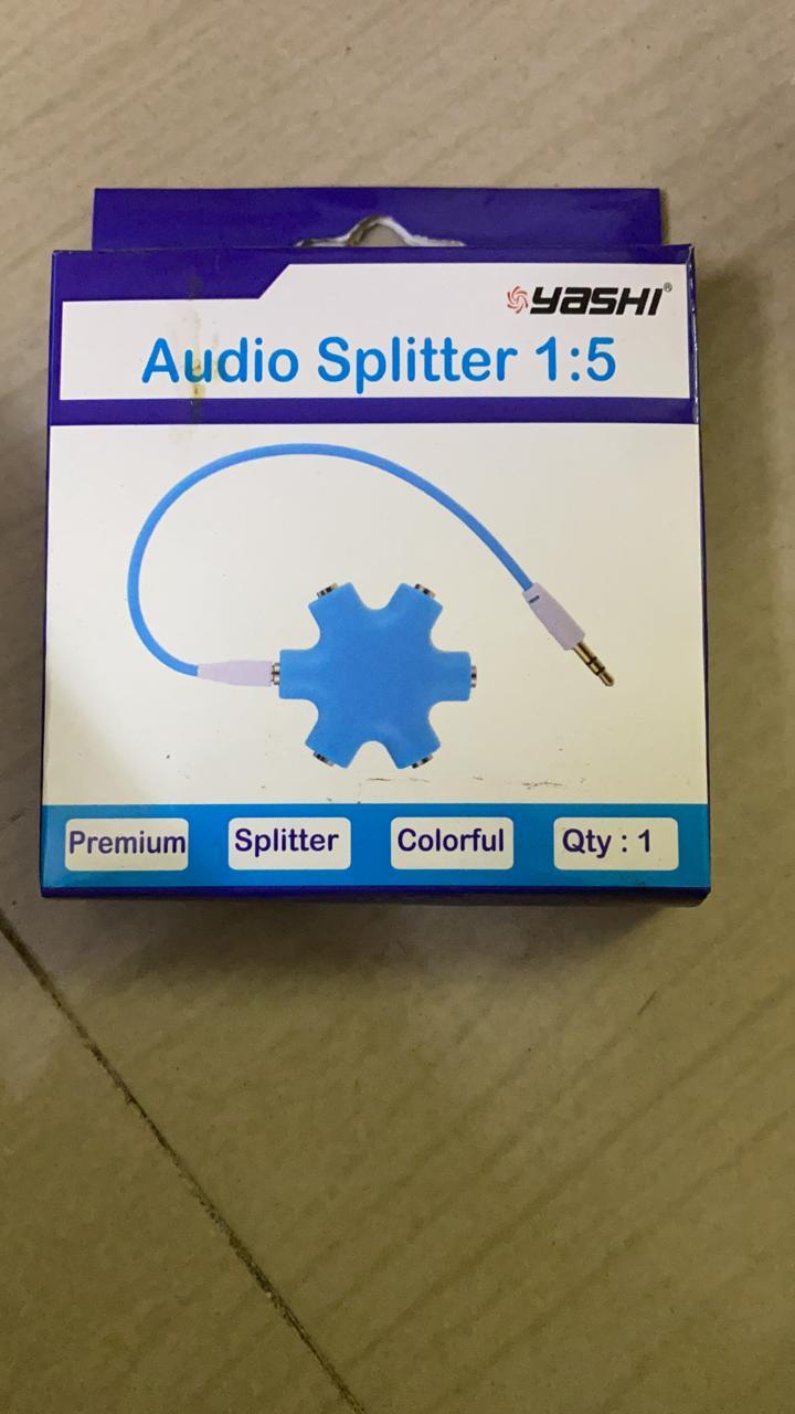 Deals plant-5 Way 6 Port 3.5 mm Stereo Audio Splitter Adapter Headset-Audio Splitter-dealsplant