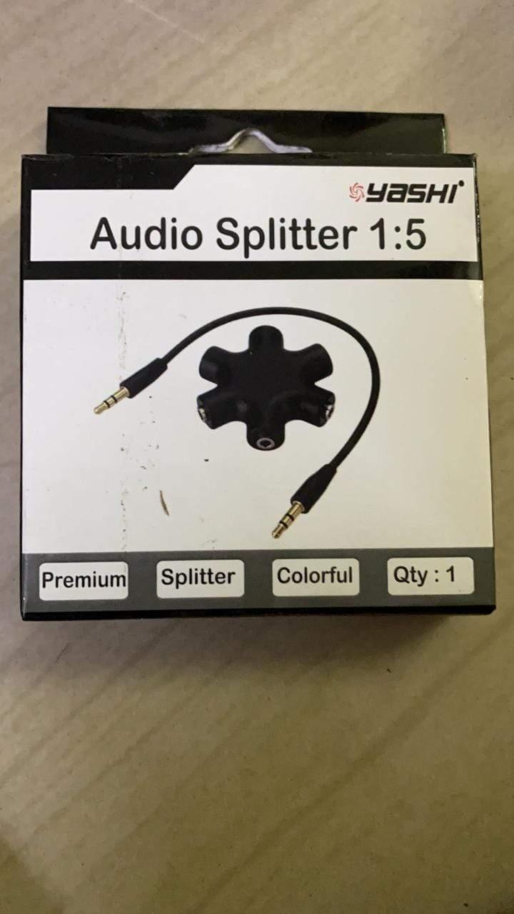Deals plant-5 Way 6 Port 3.5 mm Stereo Audio Splitter Adapter Headset-Audio Splitter-dealsplant