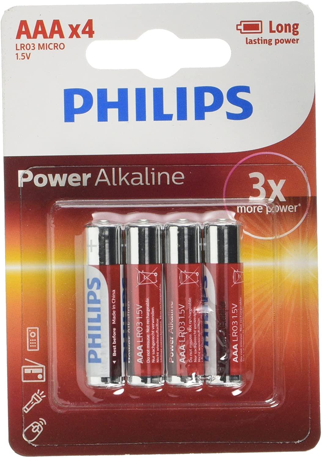 Philips Power Alkaline 1.5V LR03 AAA Alkaline Batteries-Batteries-dealsplant