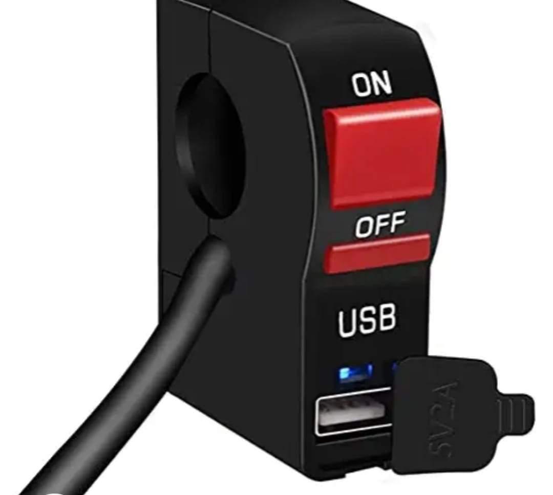 Dealsplant Universal Bike ON/Off Switch with USB Charger for All Bikes 5-V/2-A-bike Mobile Charger-dealsplant