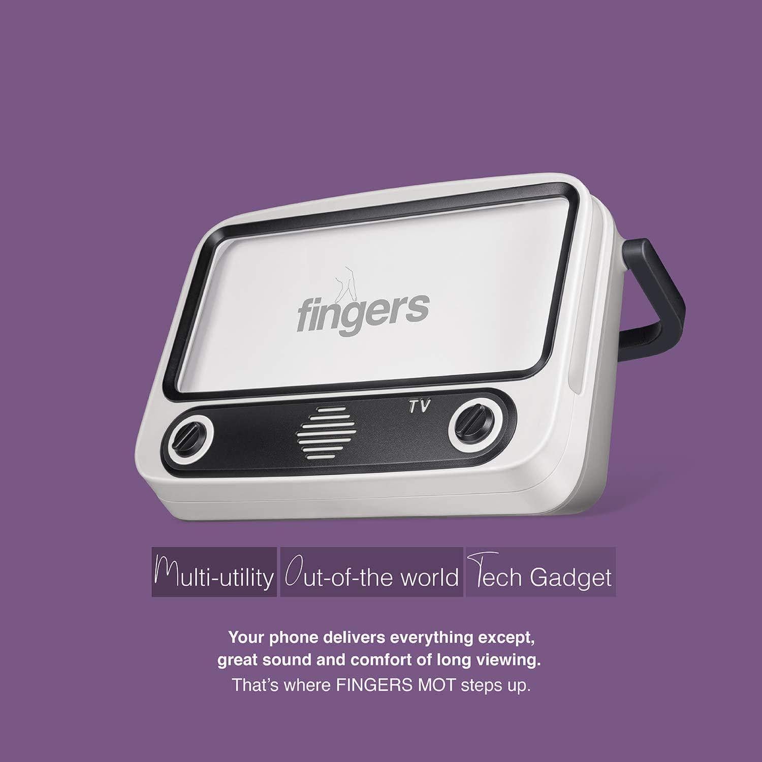 FINGERS My-Own-TV (MOT) Portable Speaker - High Utility Phone Holder/Mobile Stand | Bluetooth Portable Speaker | Retro Radio-Bluetooth Speakers-dealsplant