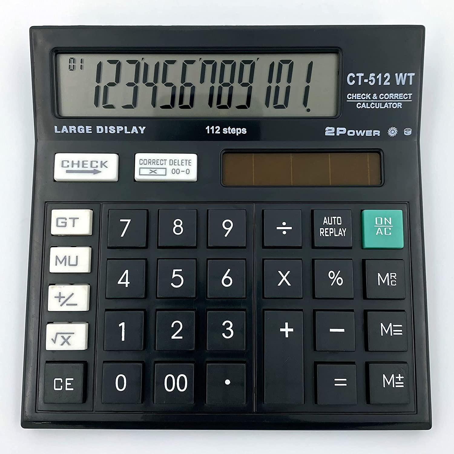 Generic CT 512 WT N Basic Calculator New Version with Big Display 112 Steps Check Two Way Power-Calculators-dealsplant