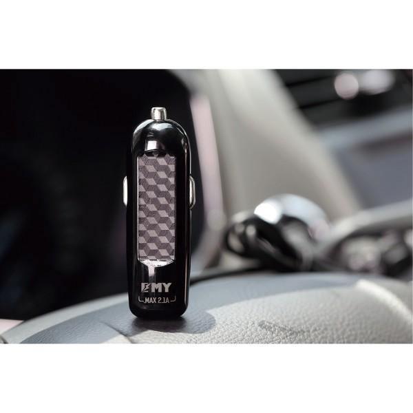EMY MY-125 Premium Quality 2.1A Universal Car Charger with USB Port & Inbuilt MicroUSB Cable-Car Accessories-dealsplant