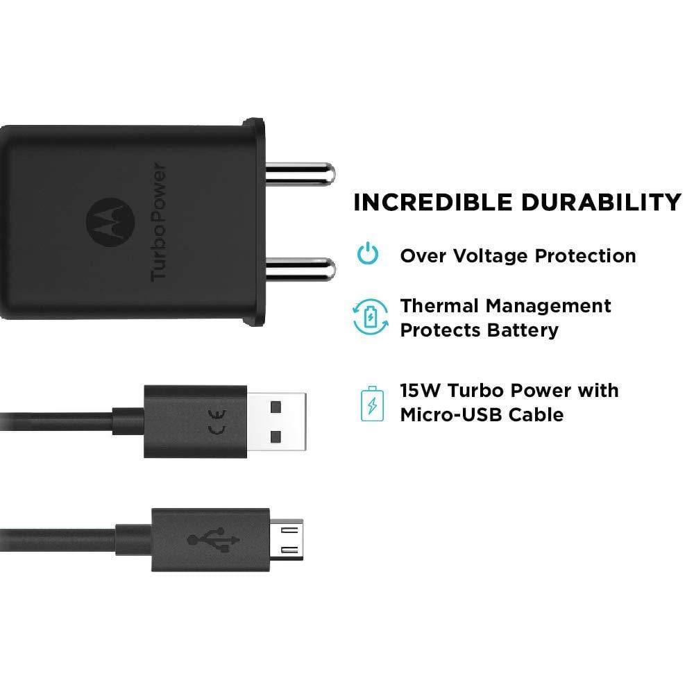 Motorola TurboPower 15+ Wall Charger with Micro USB Data Cable (Original, Imported)-Chargers-dealsplant