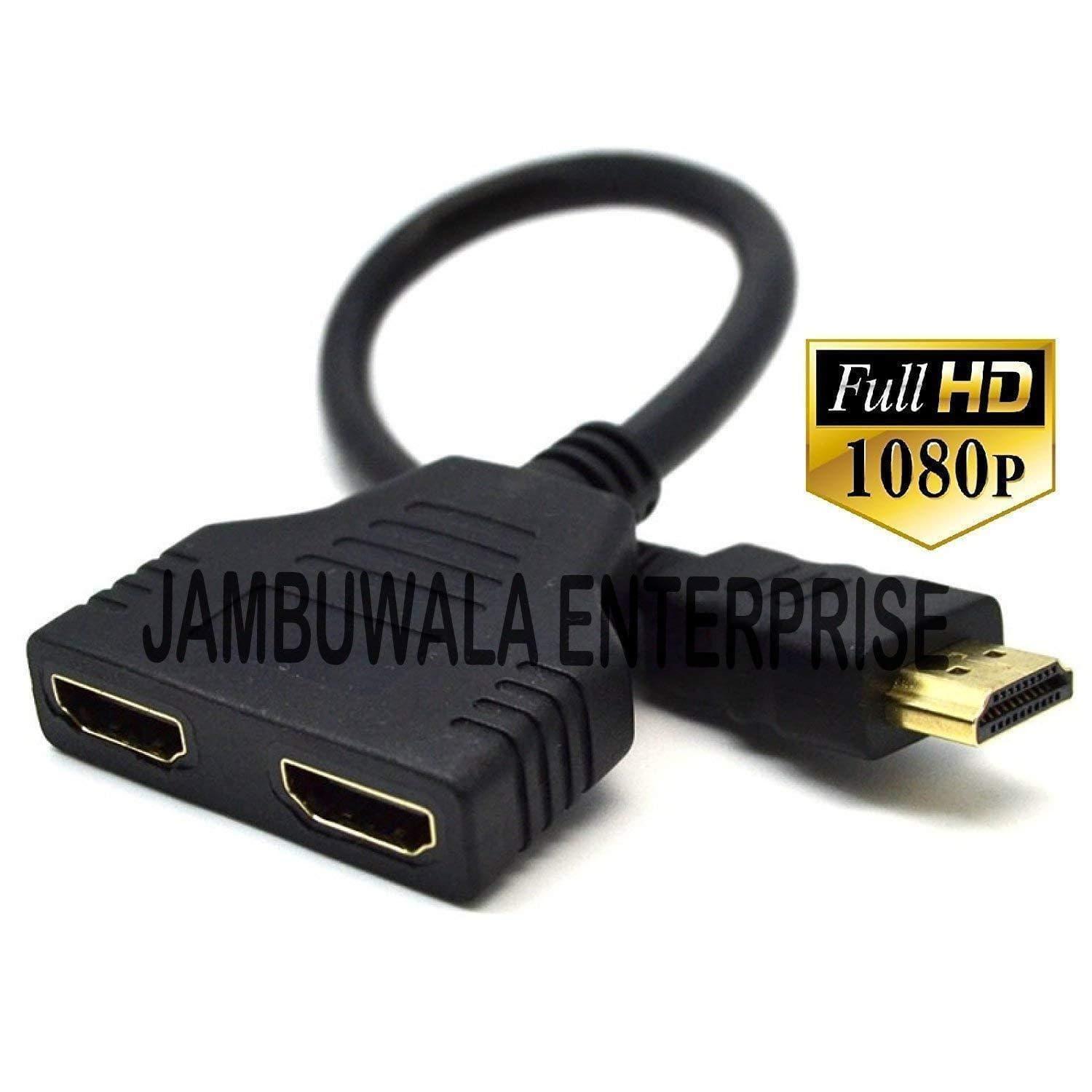 Dealsplant HDMI Male to Dual HDMI Female 1 to 2 Way Hdmi Splitter Cable Adapter-HDMI spliter cable-dealsplant