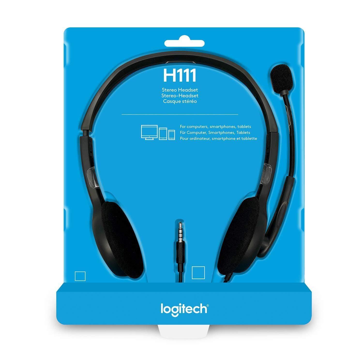[UnBelievable deal] Logitech H111 Wired Headphones with Mic Single 3.5 mm Audio Jack PC/Mac/Laptop/Smartphone/Tablet-Headphones & Earphones-dealsplant