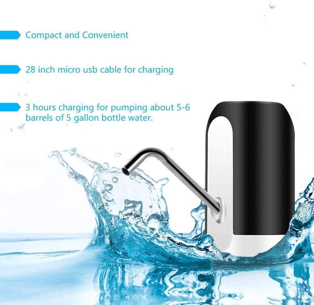 Dealsplant Automatic Electric Water Dispenser with LED Light USB Charge Port Fits Most 1.18-5 Gallon Water Bottle (2.9 x 5.1 inch, Multi colour)-Home & Kitchen Appliances-dealsplant