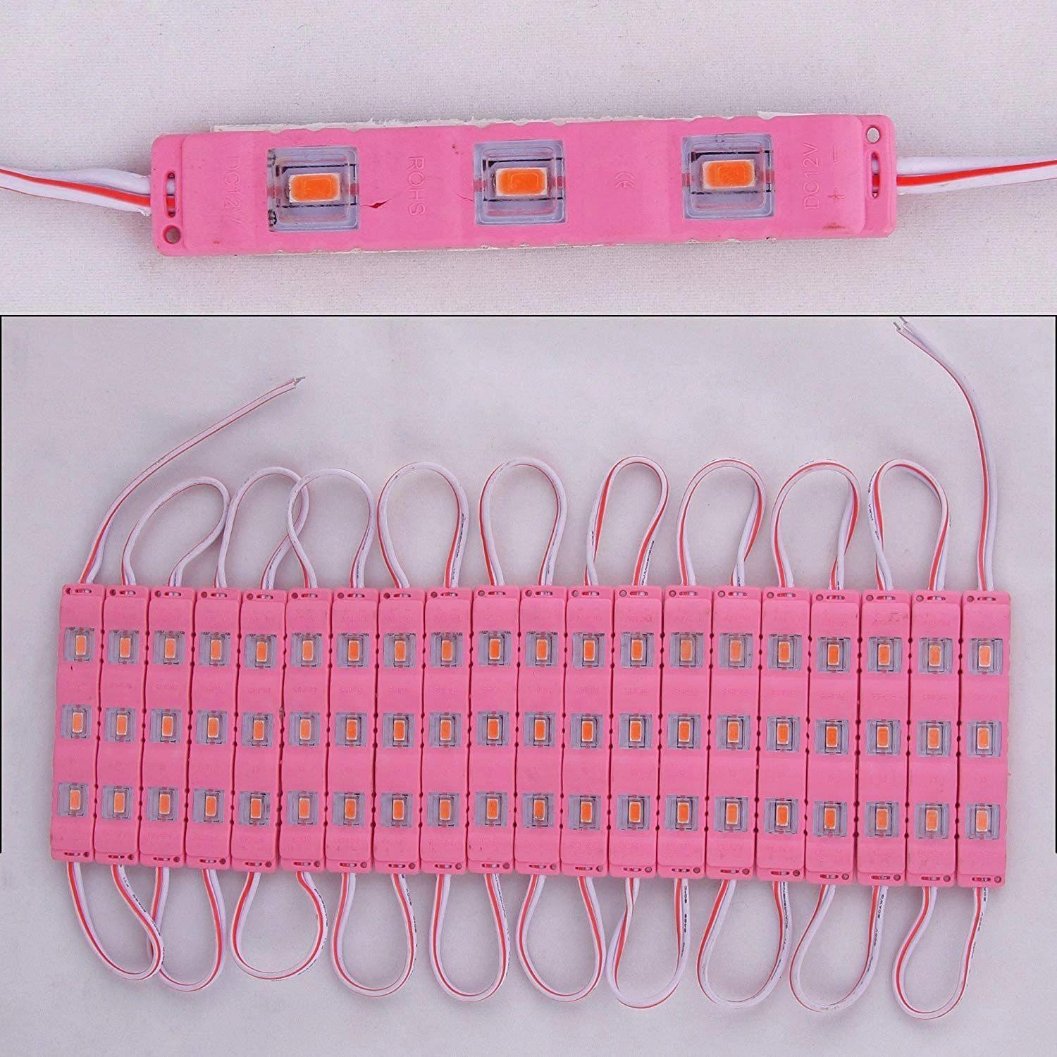 3 LED strips 12V Waterproof ,SMD Injection module Pink