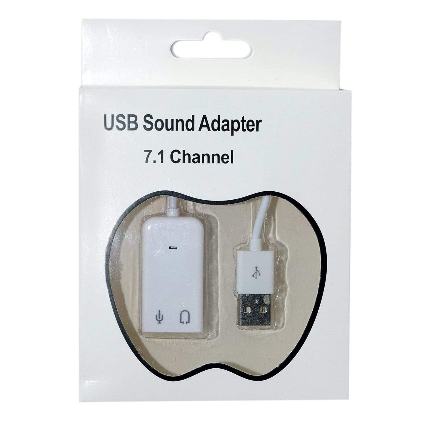 USB to Audio & Mic Cable - 7.1 Channel Apple Sound Card Audio Adapter With Mic - White-Mic cable-dealsplant