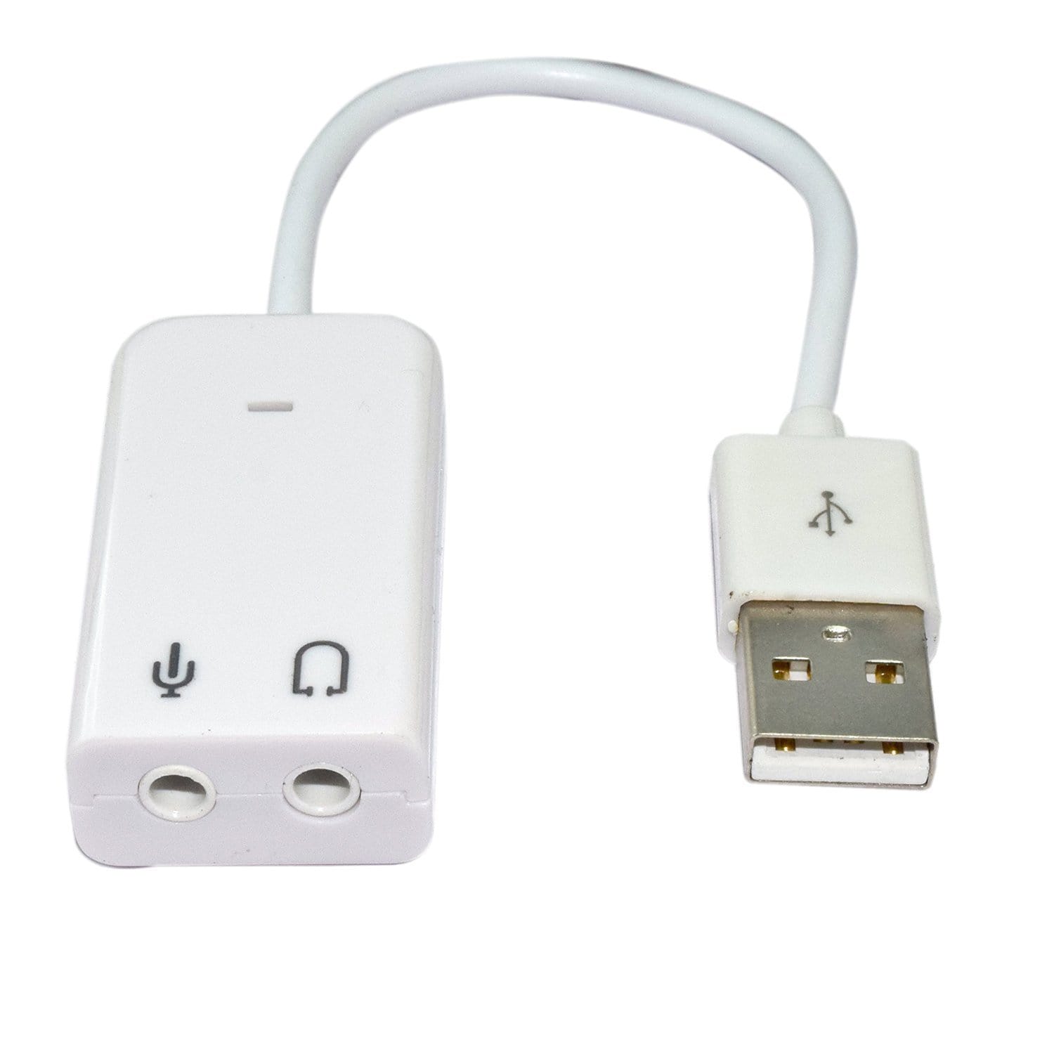 USB to Audio & Mic Cable - 7.1 Channel Apple Sound Card Audio Adapter With Mic - White-Mic cable-dealsplant