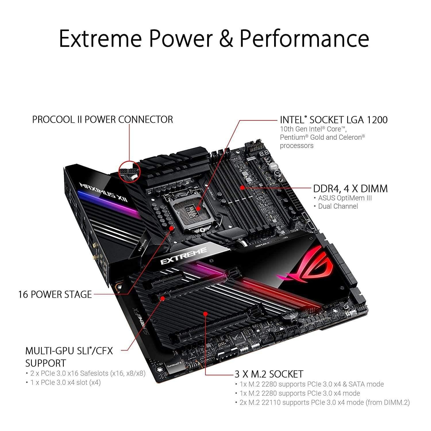 ASUS ROG Maximus XII Extreme Intel Z490 EATX Motherboard-Mother Boards-dealsplant