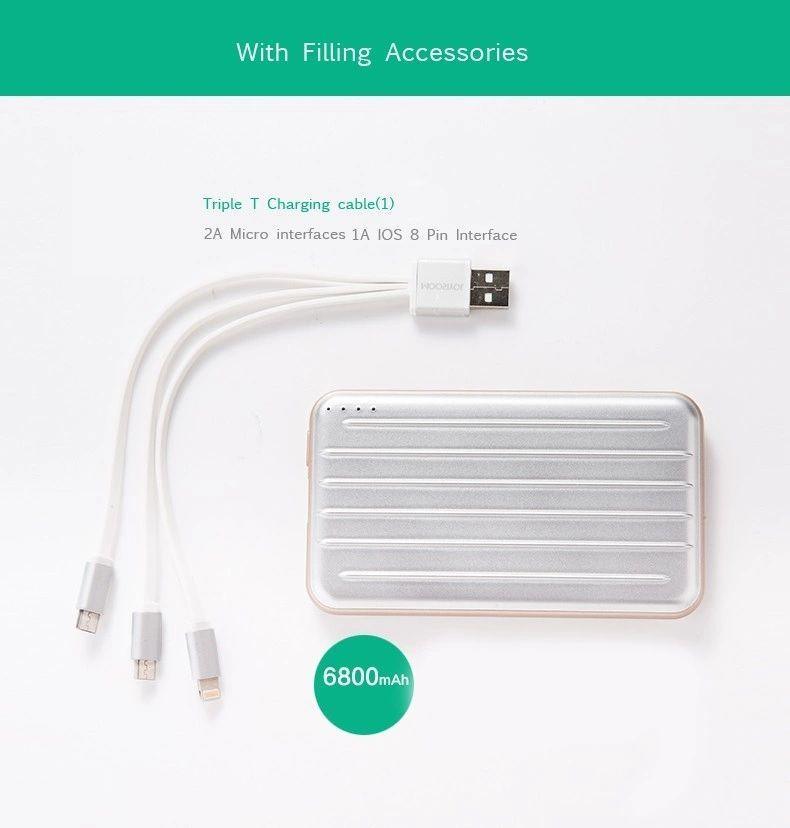 JoyRoom 6800 mAh Li-Polymer Power Bank Free 3-in-1 Cable for iPhone and Android-Power Bank-dealsplant
