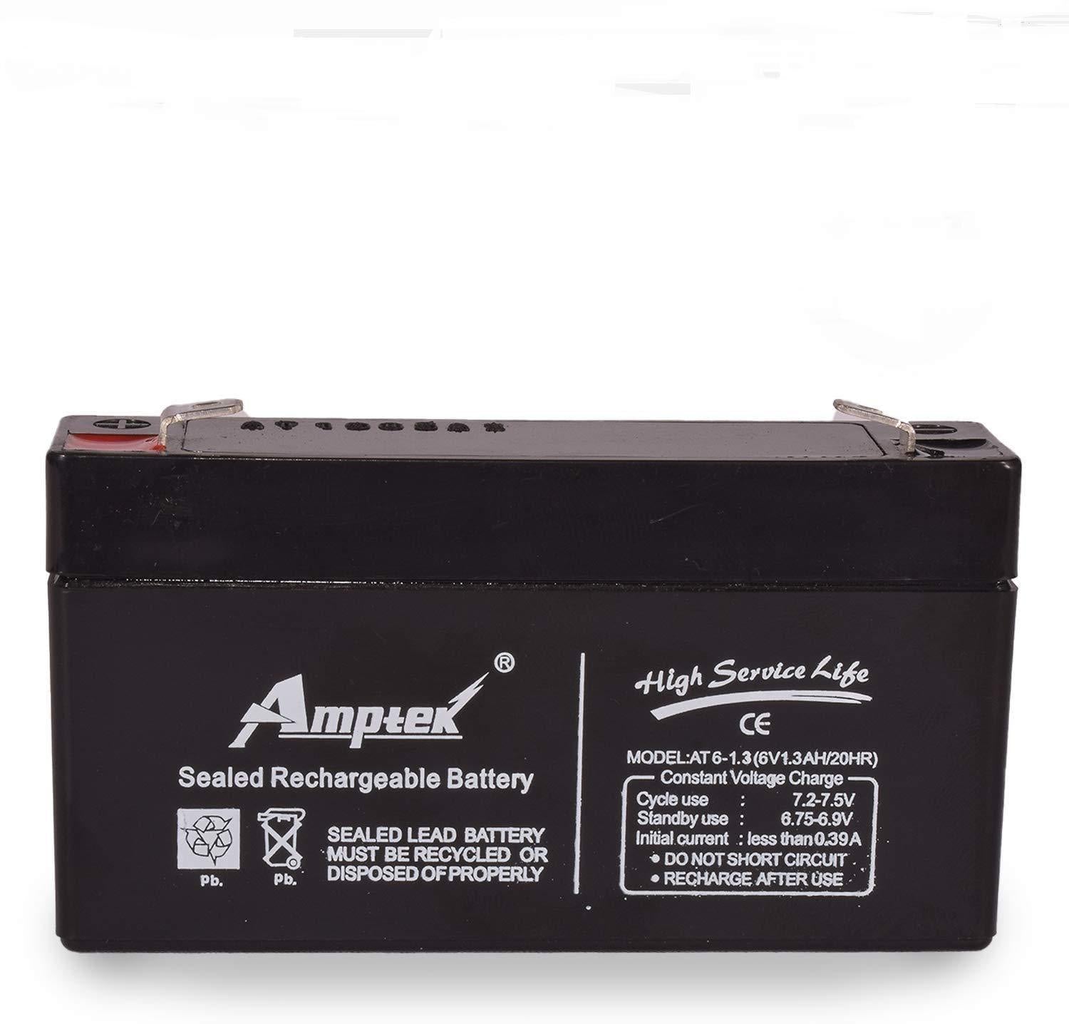 Dealsplant Amptek 6V 1.3AH / 20HR Sealed Rechargeable Battery-reachargeable battery-dealsplant
