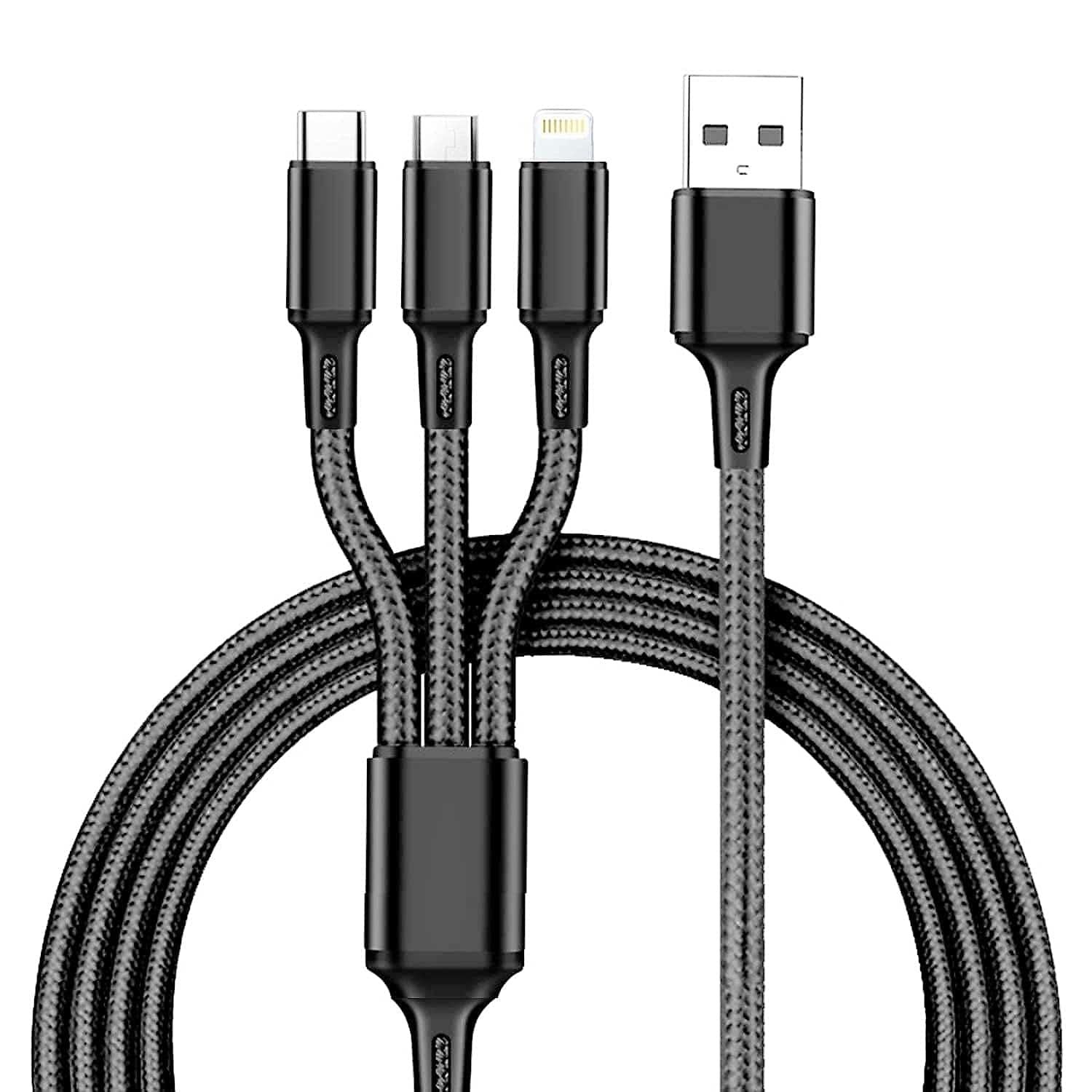 Dealsplant 3 in 1 Fast Charging Cable for Mobile Phones with Type-C, Micro-Usb, IOS Connector-USB Cable-dealsplant