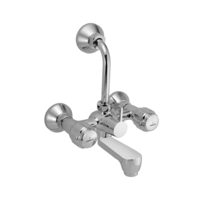 Essco 2 Way Wall Mixer Delux DLX-CHR-517BKN - Wall Mixer with 115 mm Long Bend Pipe for Connection to Overhead Shower (with Bush & Piston Diverter Fitting) with Aerator-Wall Mixer-dealsplant