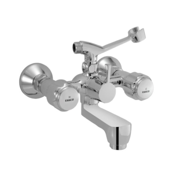 Essco 2 Way Wall Mixer Delux DLX-CHR-517KN - Wall Mixer with Telephone Shower Arrangement only with Crutch (with Bush & Piston Delux Diverter Fitting Bracket) with Aerator-Wall Mixer-dealsplant