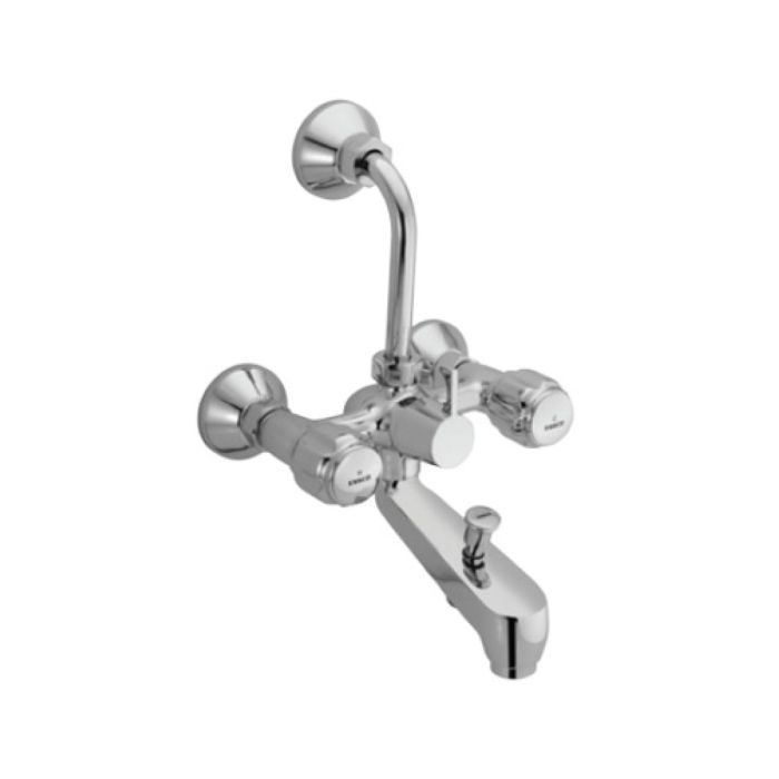 Essco 3 Way Wall Mixer Delux DLX-CHR-519KN - Chrome Finish Wall Mixer 3-in-1 System with 115 mm Bend Pipe & Aerator-Wall Mixer-dealsplant