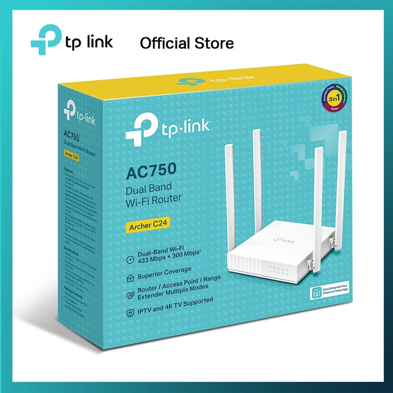 Tp-Link Archer C24 AC750 Dual Band Wi-Fi Router-Routers-dealsplant