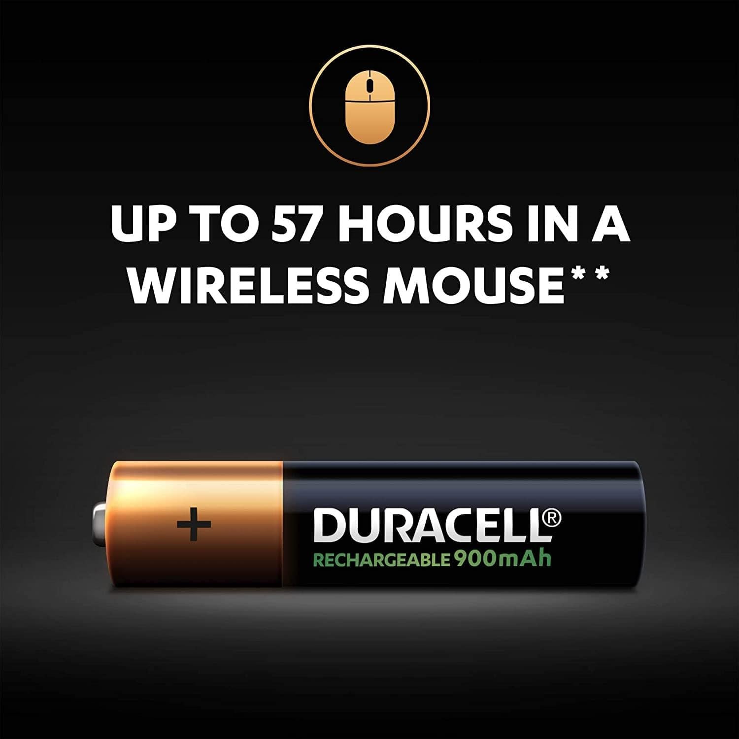 Duracell Rechargeable AAA 900mAh Batteries, Pack of 2-General Purpose Batteries-dealsplant