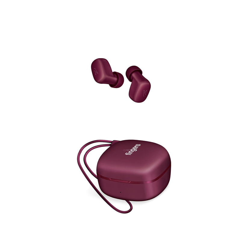 FINGERS SizeZero - World’s Tiniest TWS Earbuds [15 Hours Playback | Built-in Mic with SNC™ (Surround Noise Cancellation) | Sweat Proof | Smart Touch Controls]-Earbuds-dealsplant