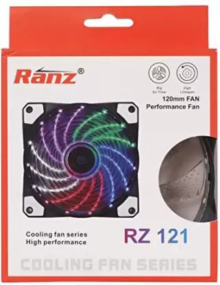 Dealsplant RZ 121 RGB Cooler Case Fan For PC 1200 RPM , RGB Gaming PC Fan Cooler (Black)-cpu cooler-dealsplant