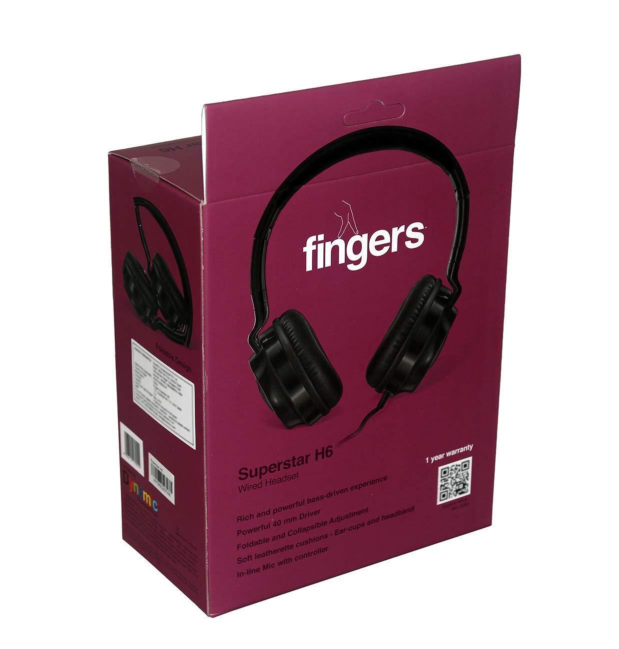 FINGERS Superstar H6 Wired Headphones with In-Line Mic,-Wired Earphone-dealsplant