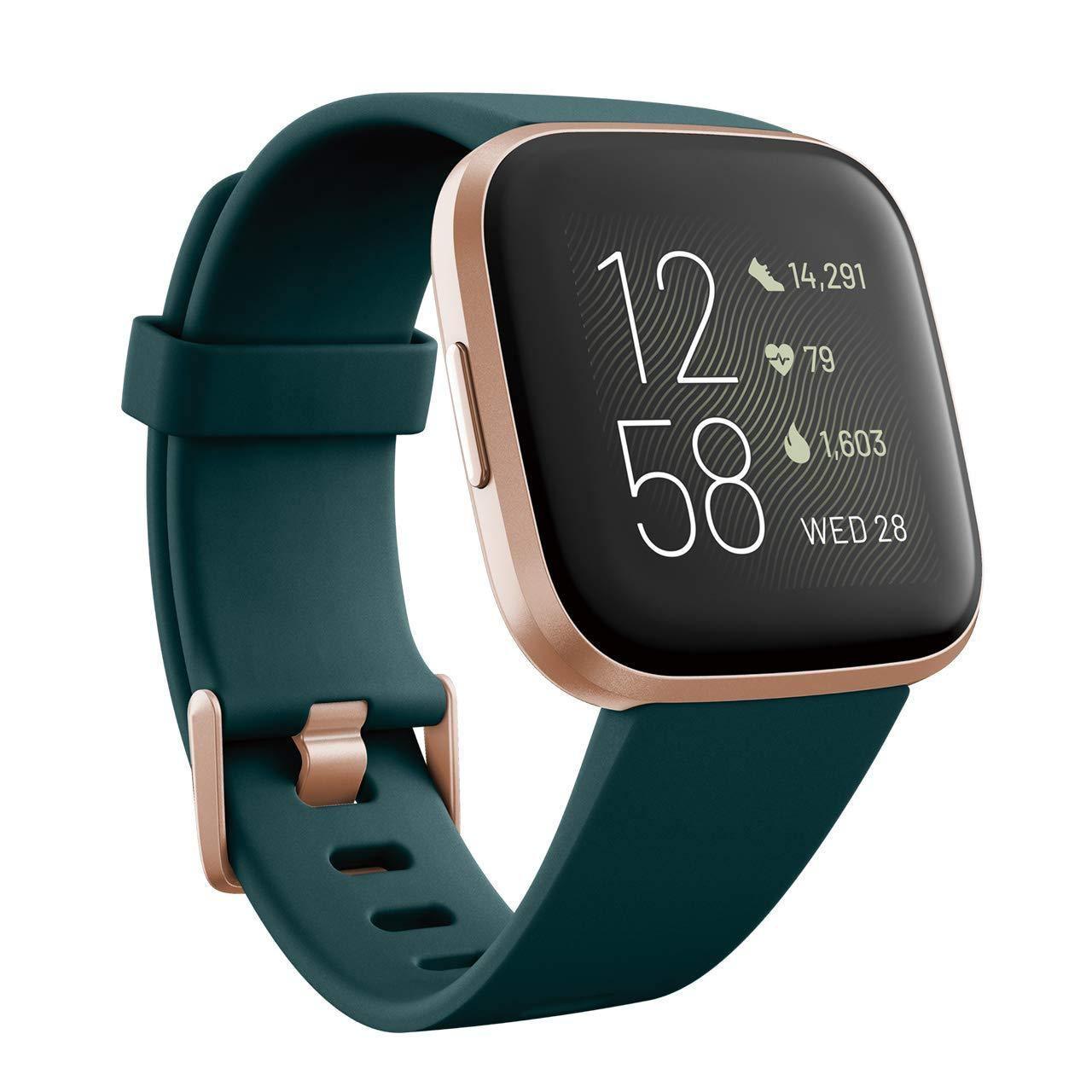 Fitbit Versa 2 (NFC), Health & Fitness Smartwatch with Heart Rate, Music, Sleep & Swim Tracking, One Size (S & L Bands Included) (Black)-HEALTH &PERSONAL CARE-dealsplant