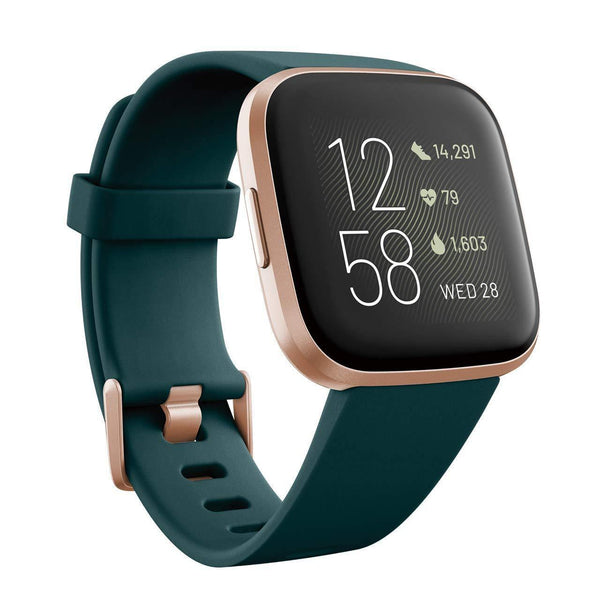 Fitbit Versa 2 Health and Fitness Smartwatch with Heart Rate, Music, Alexa  Built-In, Sleep and Swim Tracking, Black/Carbon, One Size (S and L Bands