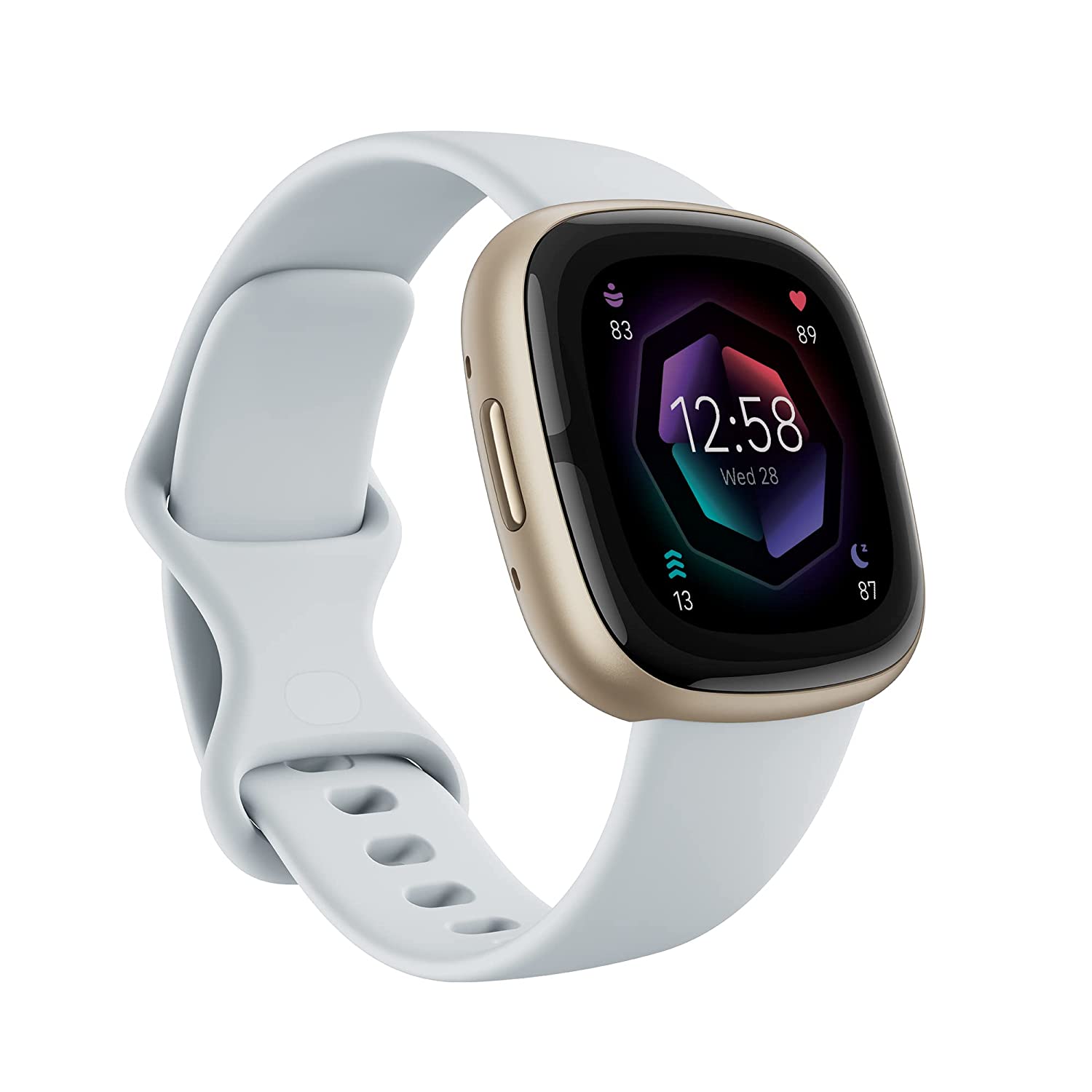 Fitbit Sense 2 Health & Fitness Watch (Blue Mist / Soft Gold Aluminium) ECG app Blood oxygen (SpO2)-Smart Watch-dealsplant
