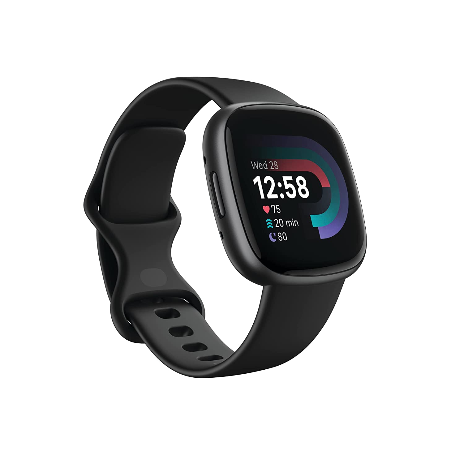 Fitbit Versa 4 Fitness Watch (Black / Graphite Aluminium) Built-in GPS for pace & distance-Smart Watch-dealsplant
