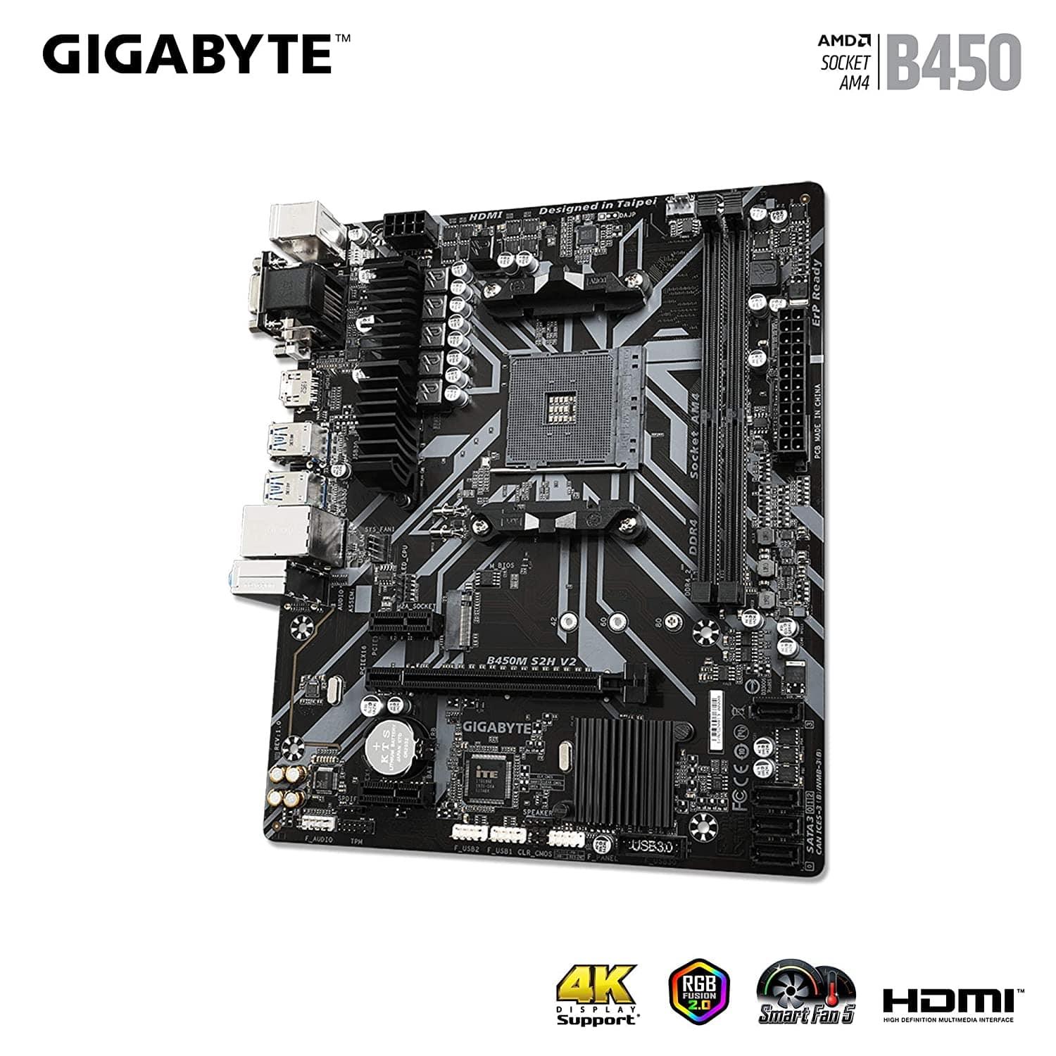 GIGABYTE AMD B450M S2H V2 Motherboard-Mother Boards-dealsplant