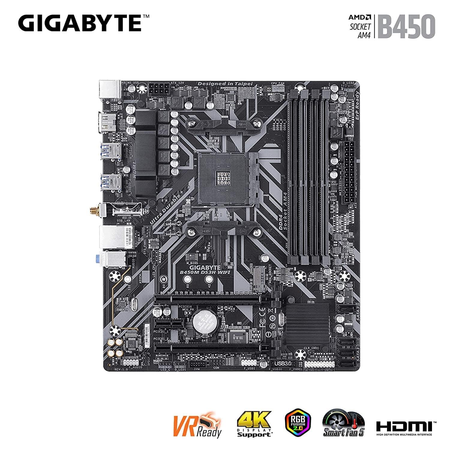 Gigabyte B450M DS3H WiFi Motherboard-Mother Boards-dealsplant