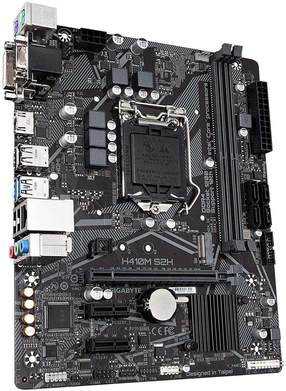 Gigabyte H410M S2H (LGA1200/ Intel/ H410/ Micro ATX/Ultra Durable/M.2/SATA 6Gb/s/8118 Gaming LAN/ DDR4/ HDMI 1.4/ DVI-D/Motherboard)-Mother Boards-dealsplant