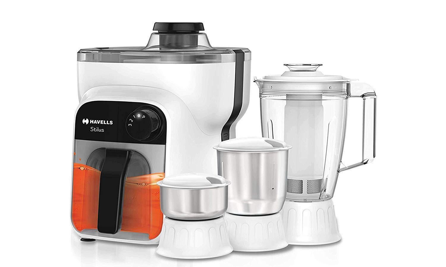 Havells Stilus 500 Watt Juicer Mixer Grinder with 4 jar (White/Black)-Home & Kitchen Appliances-dealsplant