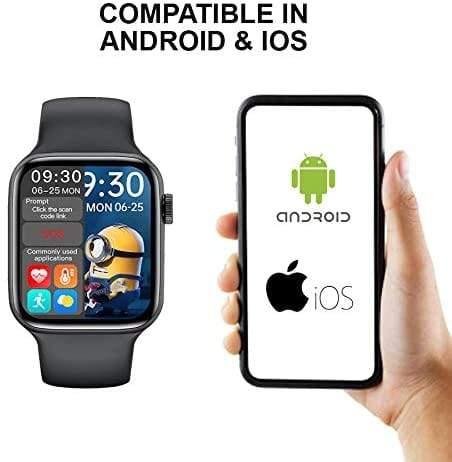 HW 16 Smart Watch HD IPS 1.72 inch, Bluetooth Call, Fitness Tracker, Waterproof, & Heart Rate Sensor BLACK COLOR by ANSA-STORE-Smart Watch-dealsplant
