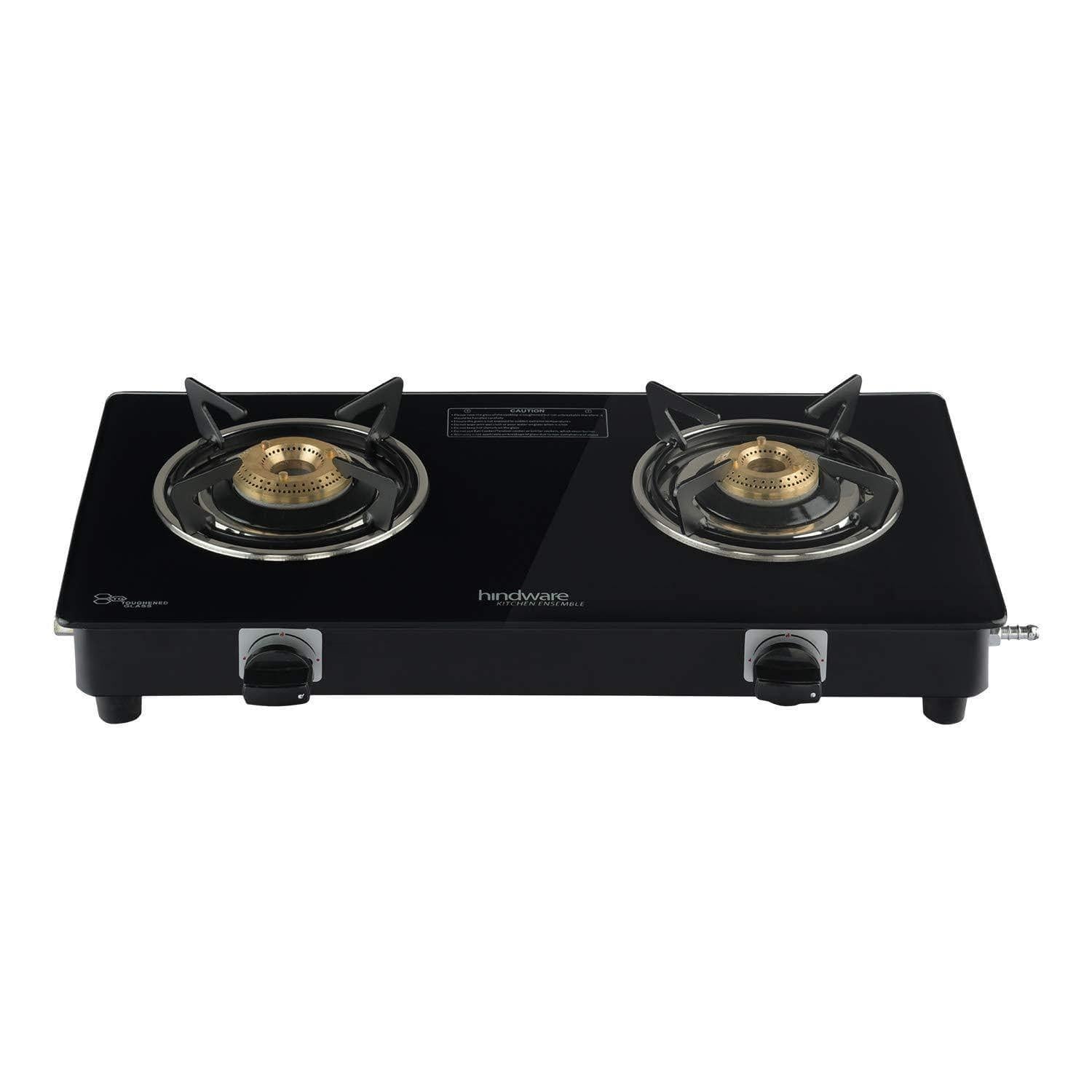 Hindware Brio 2B Brass Burner Gas Stove (Black)-Home & Kitchen Appliances-dealsplant
