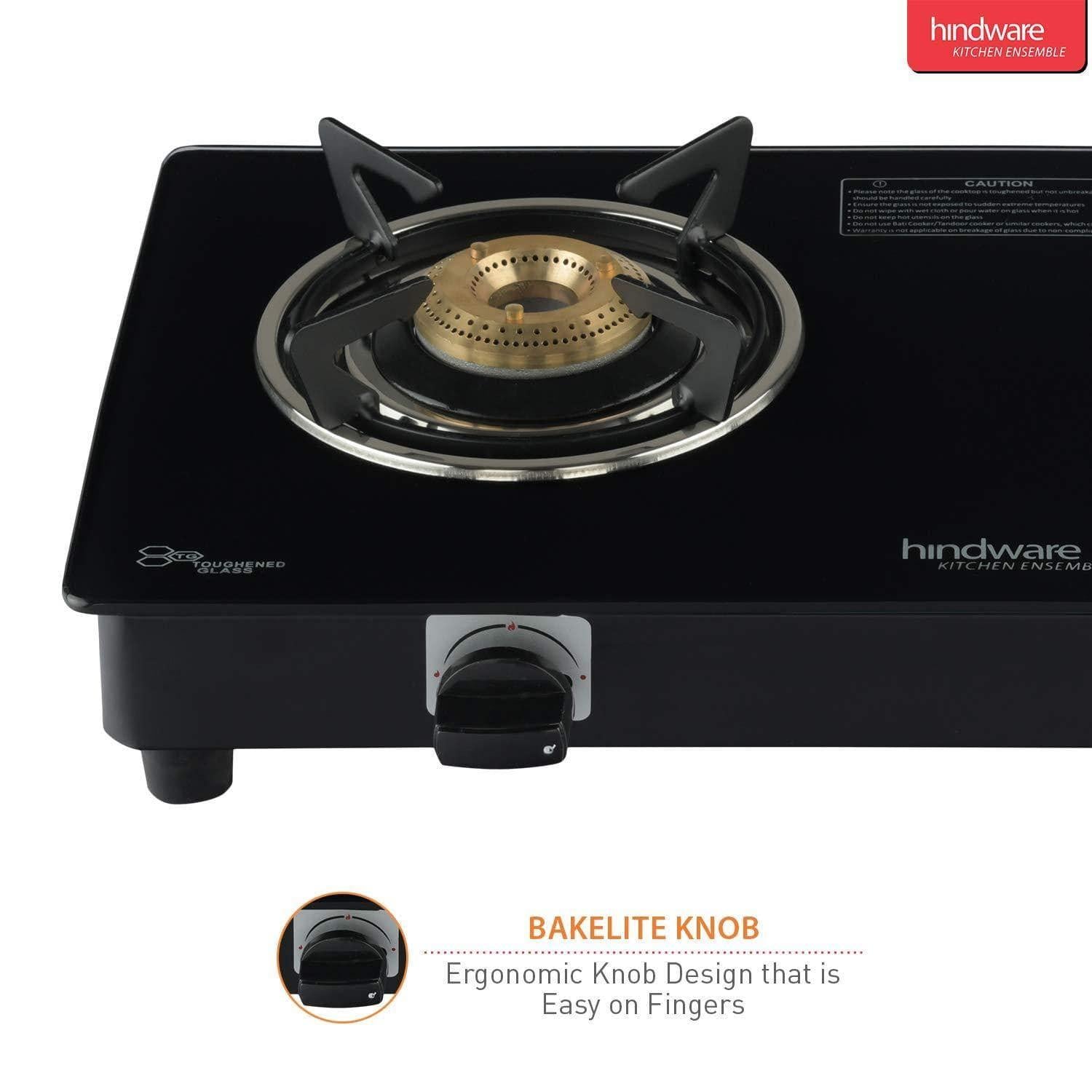 Hindware Brio 2B Brass Burner Gas Stove (Black)-Home & Kitchen Appliances-dealsplant