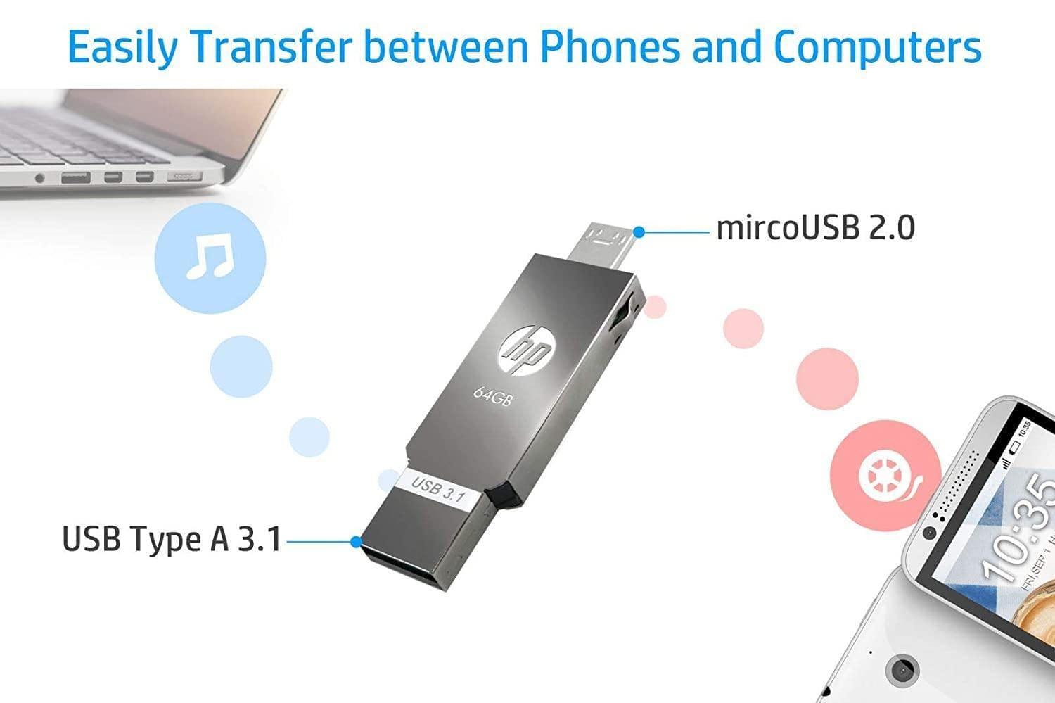 HP USB Pendrive with OTG X302M-pendrives-dealsplant