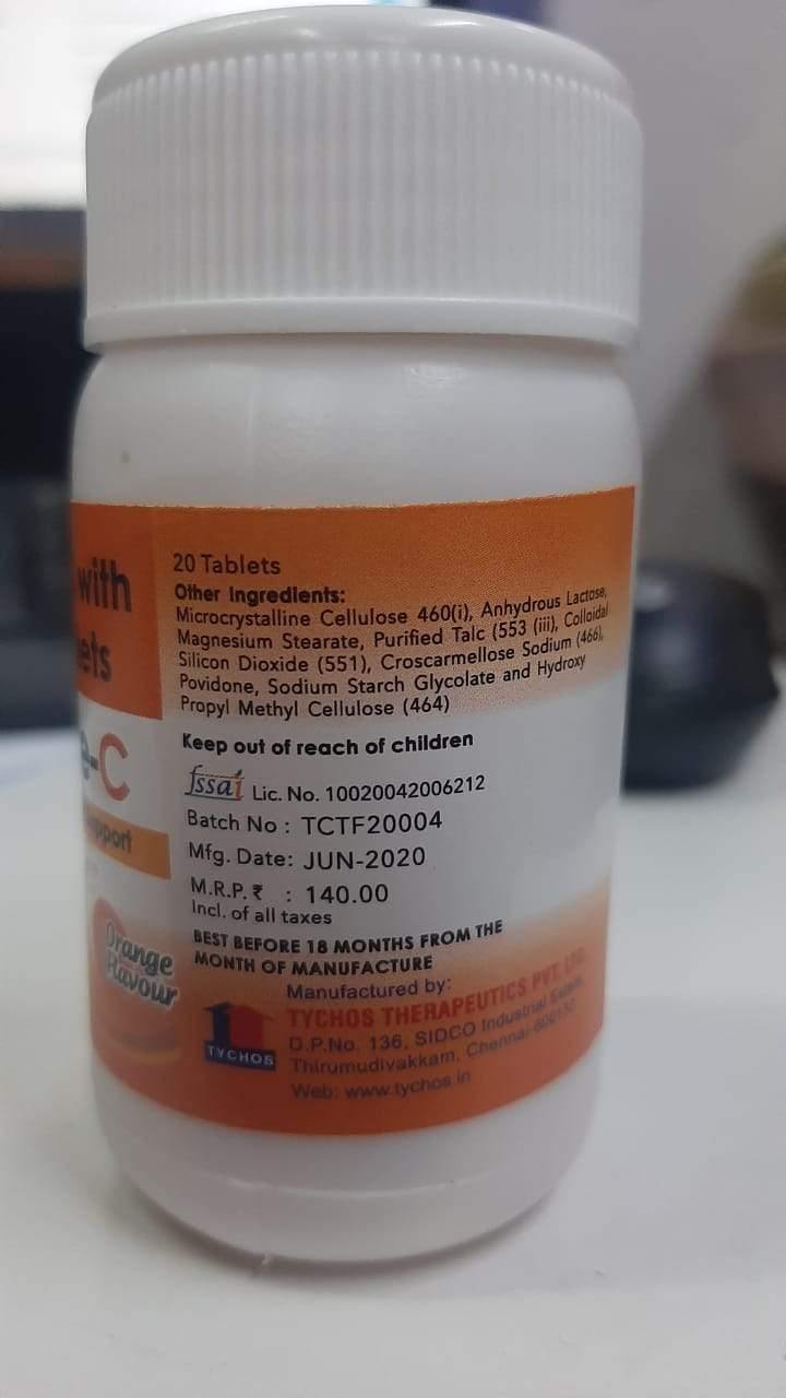 Zimune-Vitamin C Tablet (Vitamin C 500 mg+Zinc Sulphate 100 mg)-Health & personal care-dealsplant