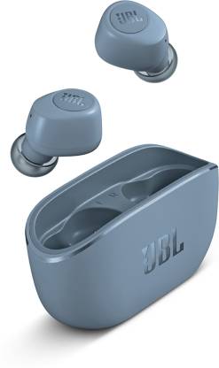 JBL Wave100 with 20 Hours Playback, Dual Sound Modes, Dual Connect and VA Support Bluetooth Headset (Blue, True Wireless)-BLUETOOTH HEADPHONES-dealsplant