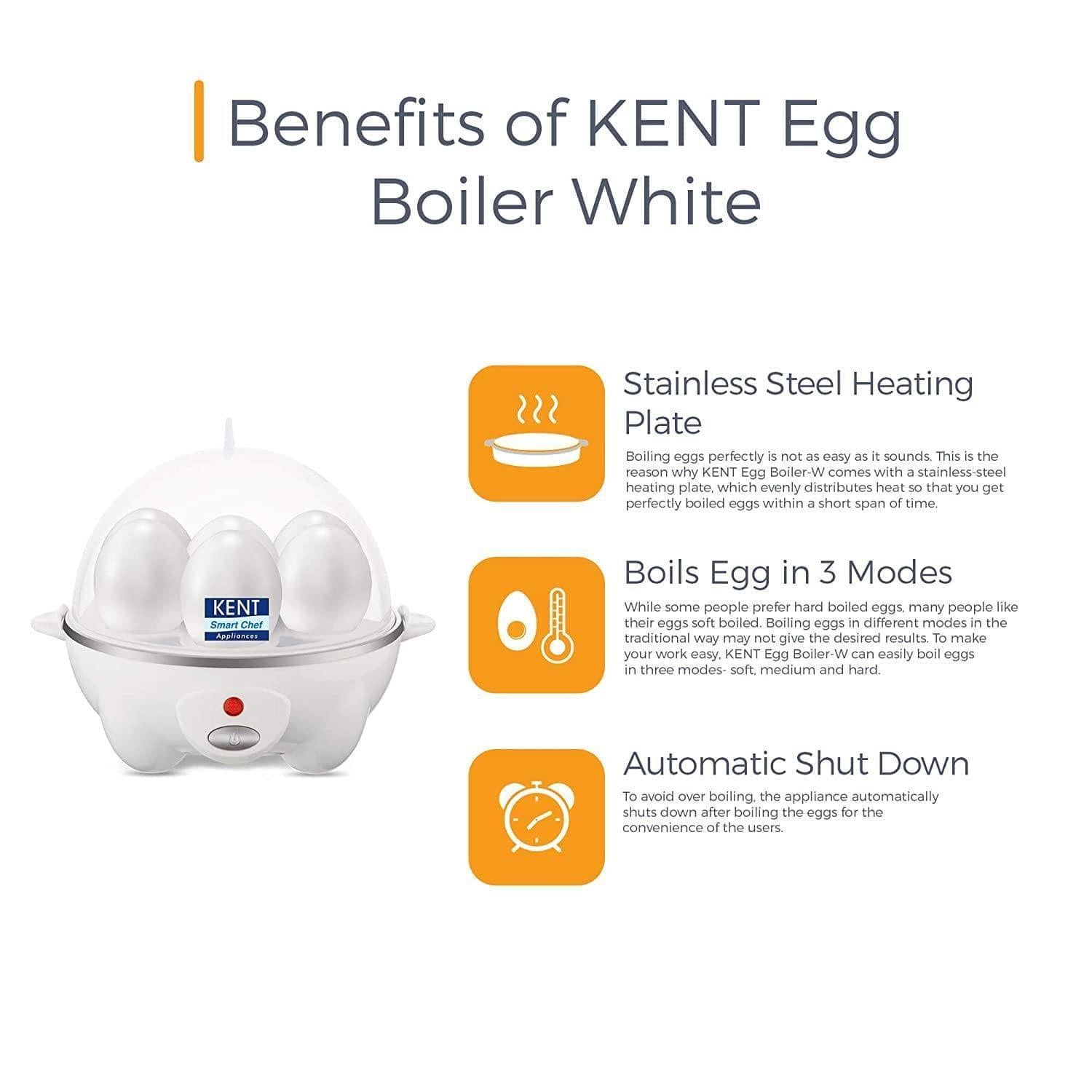 KENT 16053 EGG BOILER WHITE-Home & Kitchen Appliances-dealsplant