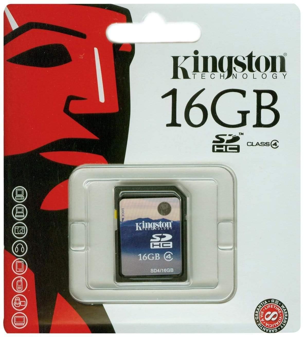 Kingston 16GB Class 4 Memory Card (SD4/16GB)-Memory Cards-dealsplant