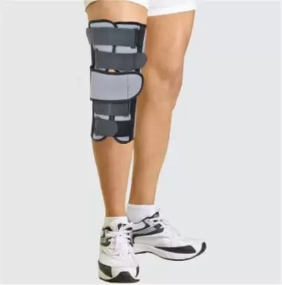Dyna Innolife Knee Immobiliser Short -Grey-14-Inch Length Knee, Calf & Thigh Support (Grey, Black) Small-HEALTH &PERSONAL CARE-dealsplant