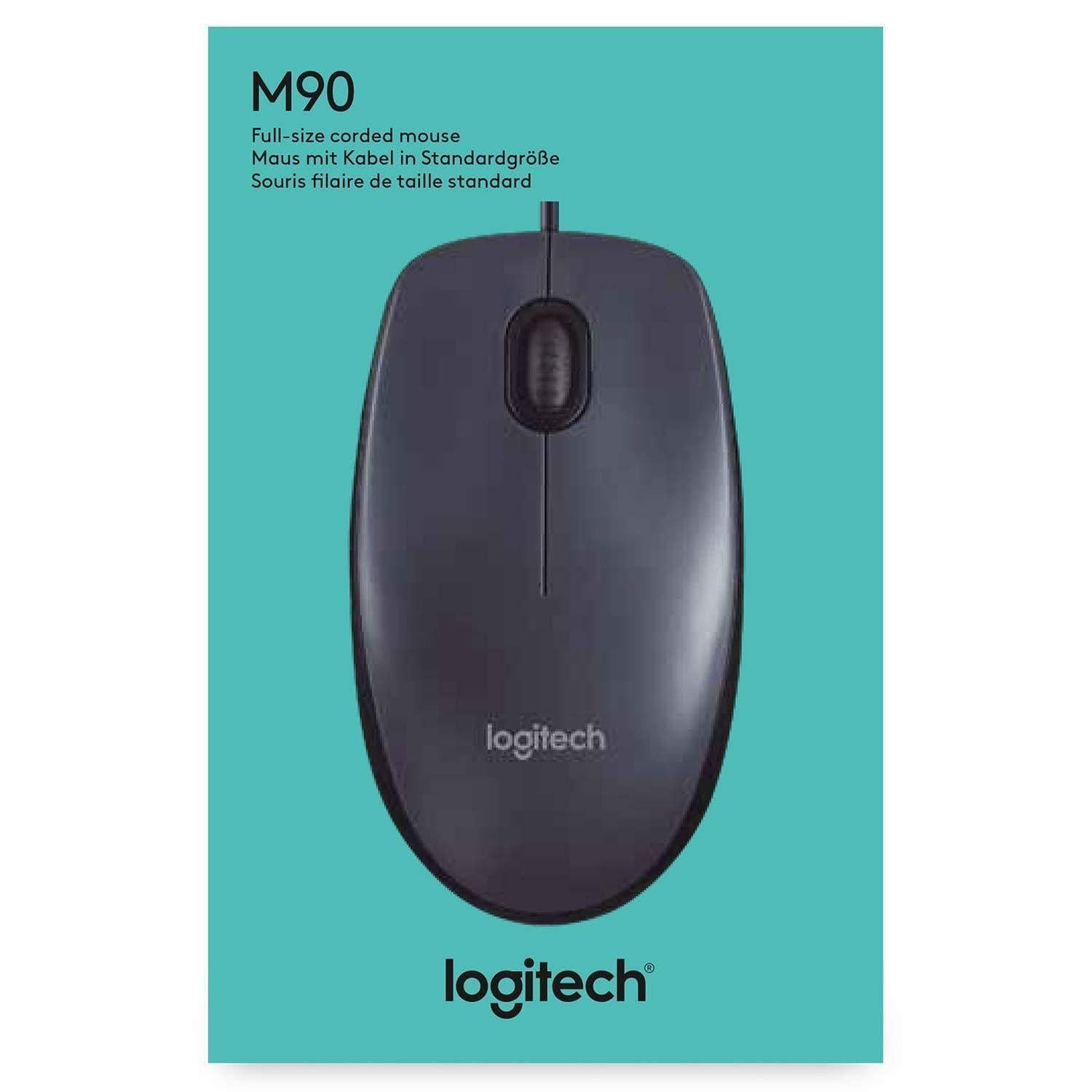 Logitech M90 Optical Wired USB Mouse for PC/Mac/Laptop-Laptops & Computer Peripherals-dealsplant