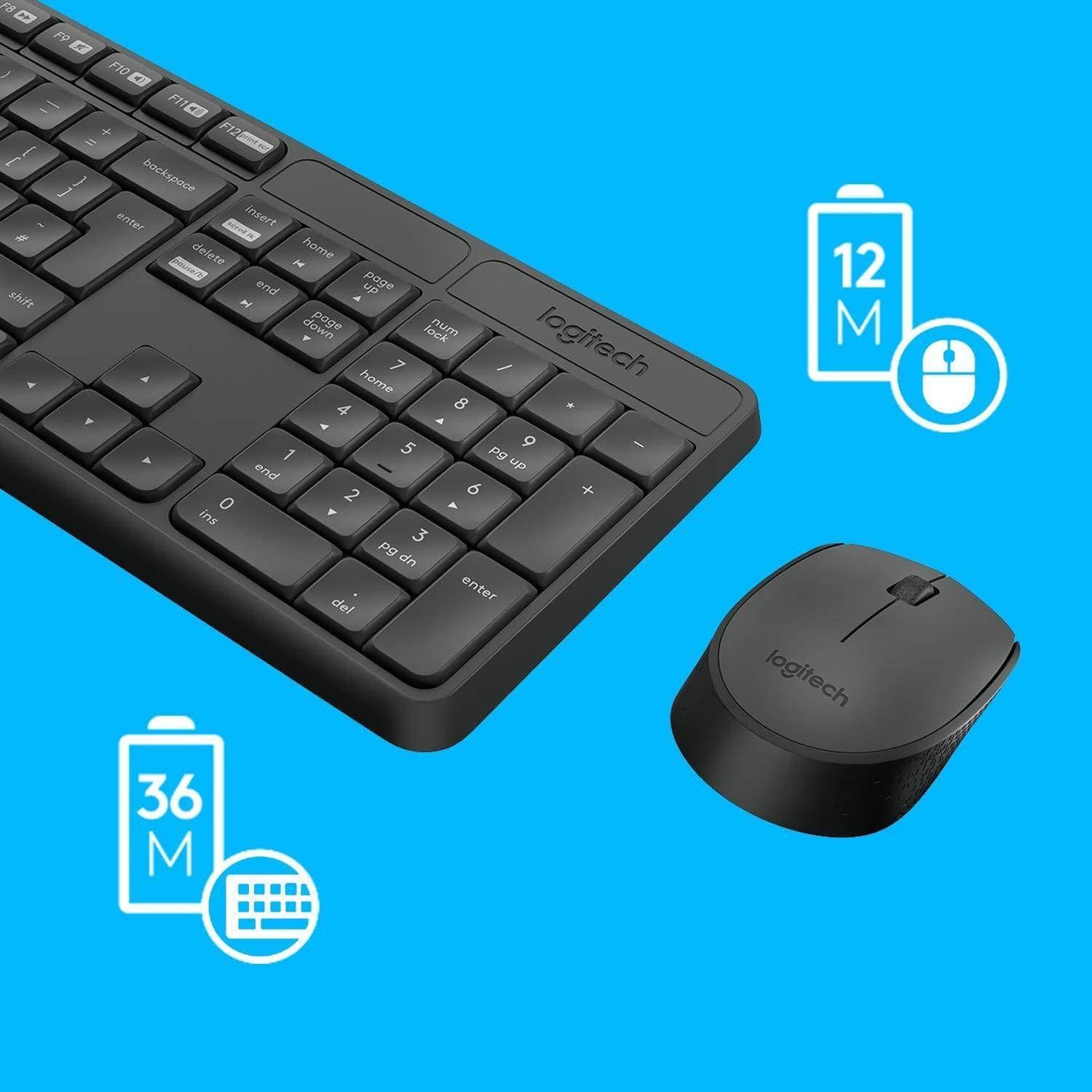 Logitech MK235 Wireless Keyboard and Mouse Combo 3-Year Battery Life for Desktop / Laptop-Wireless Keyboard & Mouse Combo-dealsplant