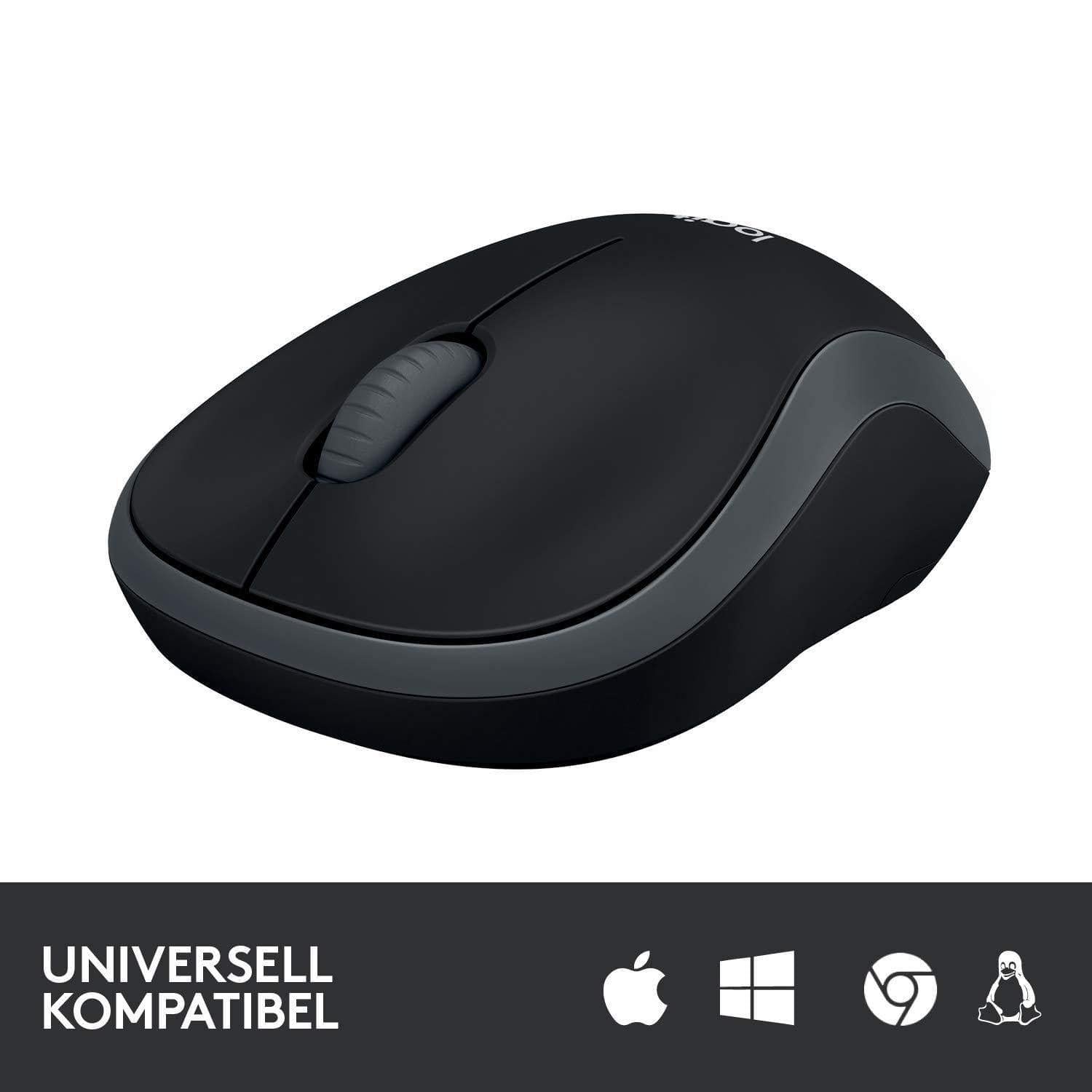 Logitech M185 Wireless Mouse USB for PC Windows, Mac and Linux, Grey w Logitech M185 Wireless Mouse USB for PC Windows, Mac and Linux, Grey w
