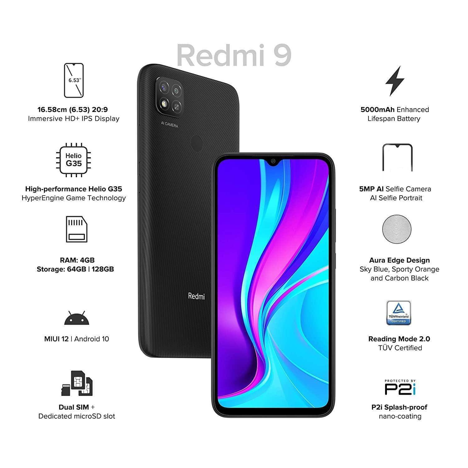 Redmi 9 (4GB RAM-128GB Storage)-Mobile Phones-dealsplant