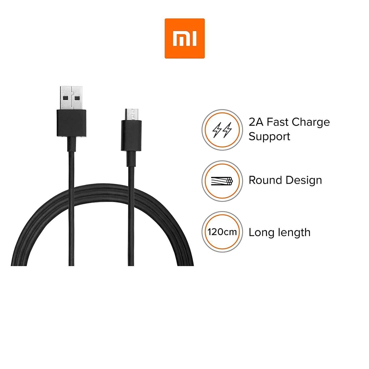 Mi Micro USB Cable (120cm, USB Type A, Black)-USB Charging Transfer cable-dealsplant