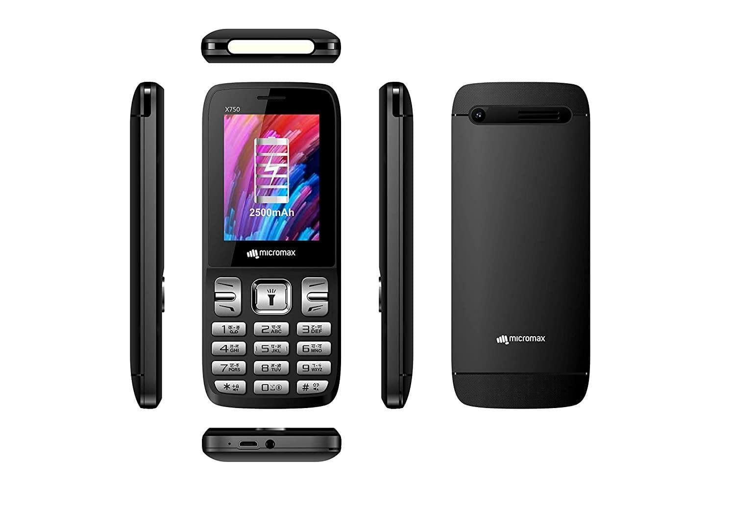 Micromax X750 Black basic mobile phones-Mobile Phones-dealsplant